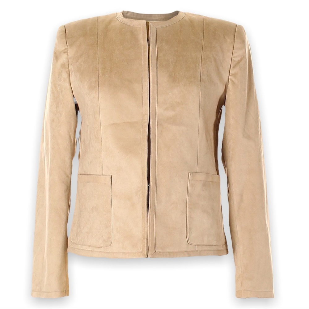 Vintage Suede Jacket Women’s Beige Khaki Sand Tan Medium 8 Glorasuede blazer
